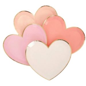 LARGE PINK HEART PLATES