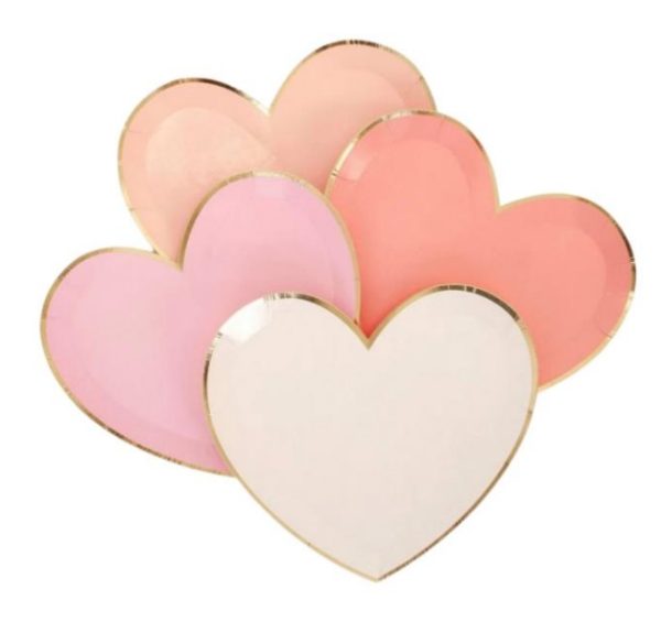 LARGE PINK HEART PLATES