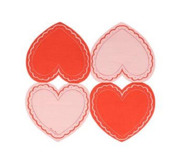 LARGE LACY HEART NAPKINS