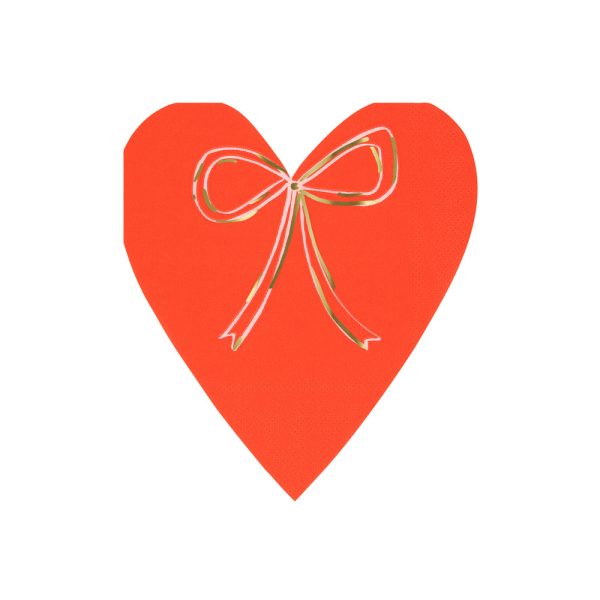Heart with bow napkins - Imagen 3