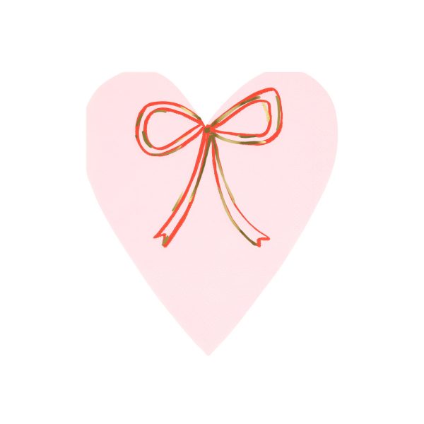 Heart with bow napkins - Imagen 2