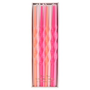 Pink Twisted Long Candles
