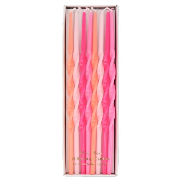 Pink Twisted Long Candles