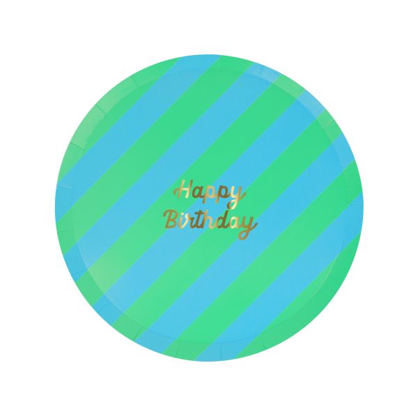 Stripe Happy Birthday Side Plates - Imagen 2