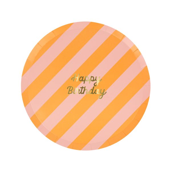 Stripe Happy Birthday Side Plates - Imagen 3