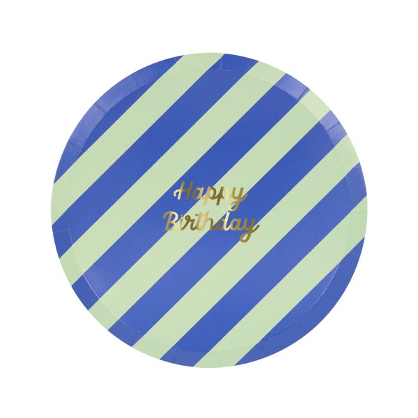 Stripe Happy Birthday Side Plates - Imagen 4