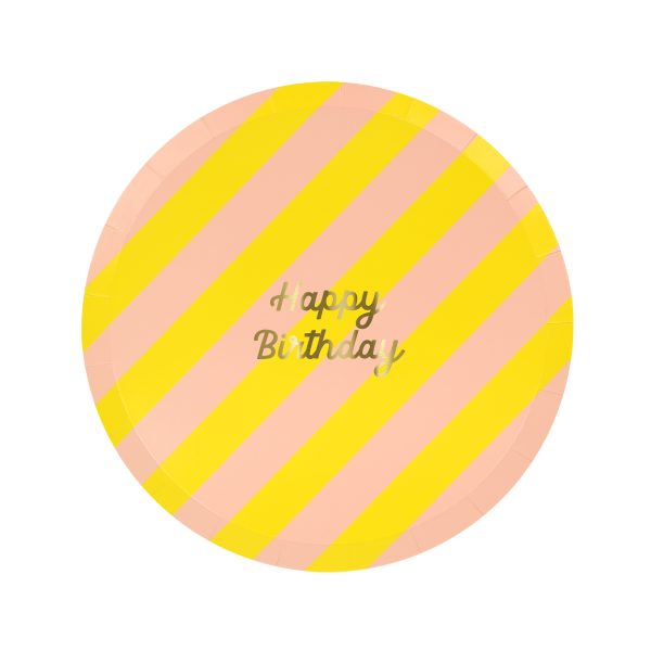 Stripe Happy Birthday Side Plates - Imagen 5