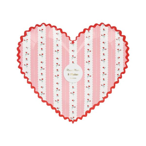 vintage rose heart plates