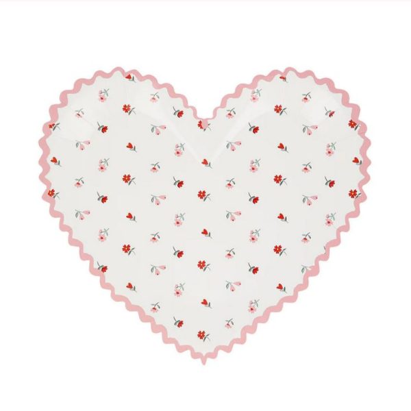 vintage rose heart plates - Imagen 2