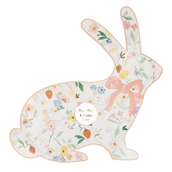 Elegant Floral Bunny Shaped Plates