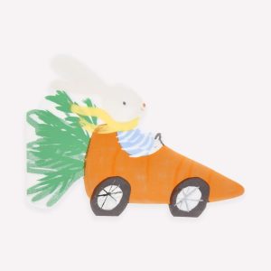 Servilleta conejo carro de zanahoria