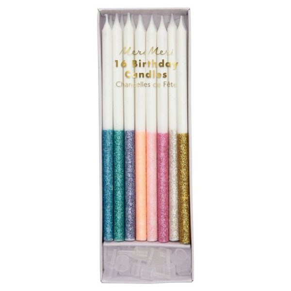 candles multicolor glitter