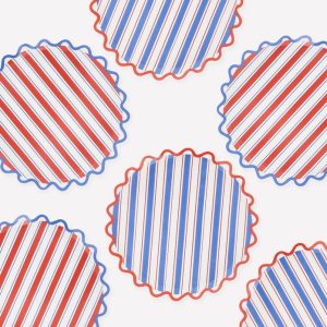 Nautical striped side plates