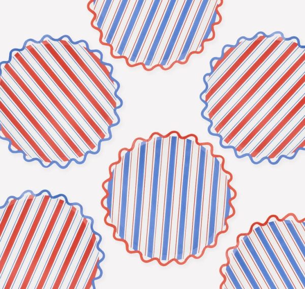 Nautical striped side plates