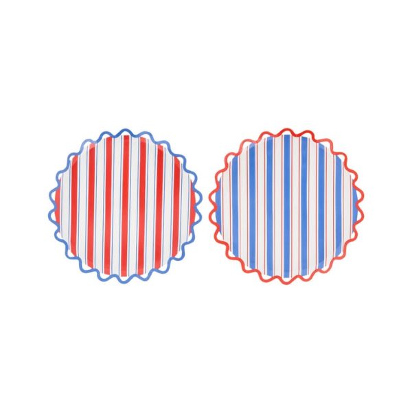 nautical striped dinner plates