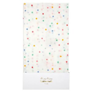 spotty paper tablecloth