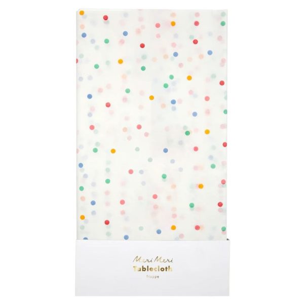 spotty paper tablecloth